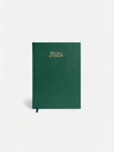 نوته 2026 غلاف جلد ساده لون اخضر